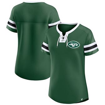 Women's Fanatics Green New York Jets Lace-Up Bling T-Shirt