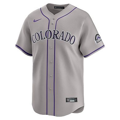 Men's Nike Gray Colorado Rockies Road Limited Jersey
