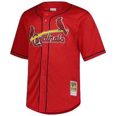Men's Mitchell & Ness Mark McGwire Red St. Louis Cardinals Big & Tall Cooperstown Mesh Batting Practice Jersey