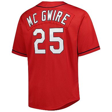 Men's Mitchell & Ness Mark McGwire Red St. Louis Cardinals Big & Tall Cooperstown Mesh Batting Practice Jersey
