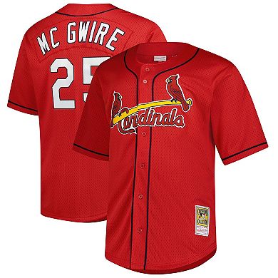 Men's Mitchell & Ness Mark McGwire Red St. Louis Cardinals Big & Tall Cooperstown Mesh Batting Practice Jersey