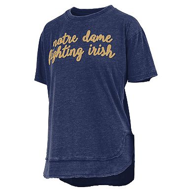 Women's Pressbox Navy Notre Dame Fighting Irish Poncho T-Shirt