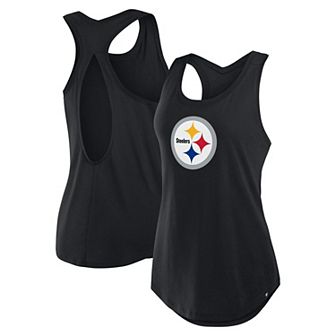 Women's Fanatics Black Pittsburgh Steelers Iron Fan Tank Top