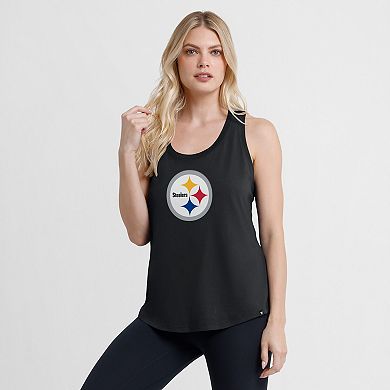 Women's Fanatics Black Pittsburgh Steelers Iron Fan Tank Top