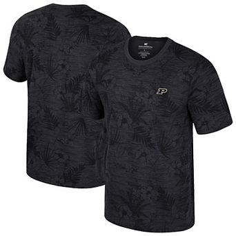 Men's Colosseum Black Purdue Boilermakers Floral Printed T-Shirt