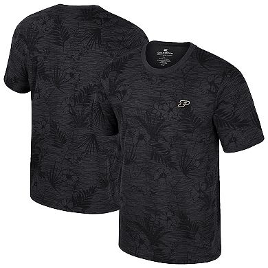 Men's Colosseum Black Purdue Boilermakers Floral Printed T-Shirt