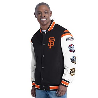Men's G-III Sports by Carl Banks Orange San Francisco Giants Recruit Commemorative Full-Snap Varsity Jacket