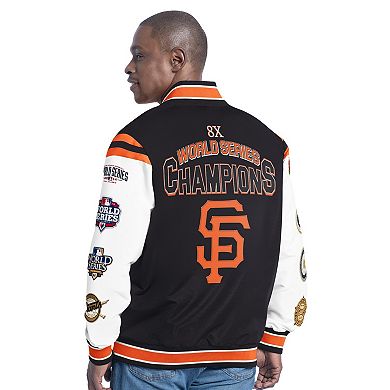 Men's G-III Sports by Carl Banks Orange San Francisco Giants Recruit Commemorative Full-Snap Varsity Jacket