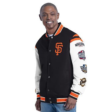 Men's G-III Sports by Carl Banks Orange San Francisco Giants Recruit Commemorative Full-Snap Varsity Jacket