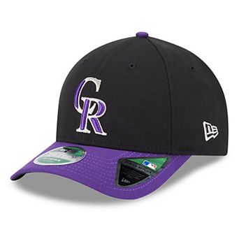 Men's New Era Black/Purple Colorado Rockies Player Replica 9FORTY Adjustable Hat