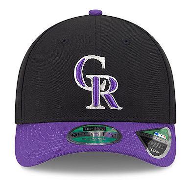 Men's New Era Black/Purple Colorado Rockies Player Replica 9FORTY Adjustable Hat