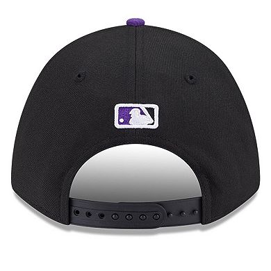 Men's New Era Black/Purple Colorado Rockies Player Replica 9FORTY Adjustable Hat