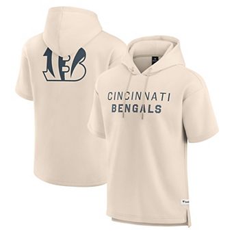 Men's Fanatics Cream Cincinnati Bengals Elements Future Ground Lettering Short Sleeve Pullover Hoodie