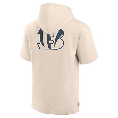 Men's Fanatics Cream Cincinnati Bengals Elements Future Ground Lettering Short Sleeve Pullover Hoodie