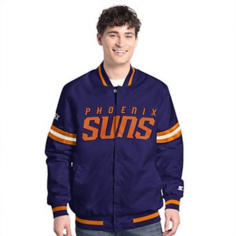 Men's Starter Purple/Orange Phoenix Suns Scout Full Snap Varsity Jacket