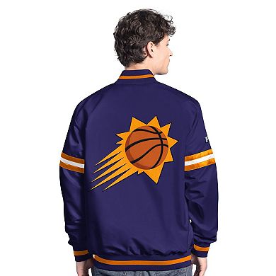 Men's Starter Purple/Orange Phoenix Suns Scout Full Snap Varsity Jacket