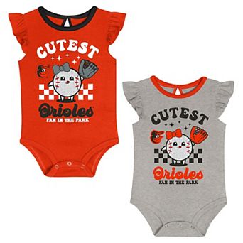 Newborn Baltimore Orioles Cutie Ball Two-Pack Bodysuit Set