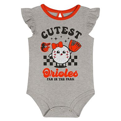 Newborn Baltimore Orioles Cutie Ball Two-Pack Bodysuit Set