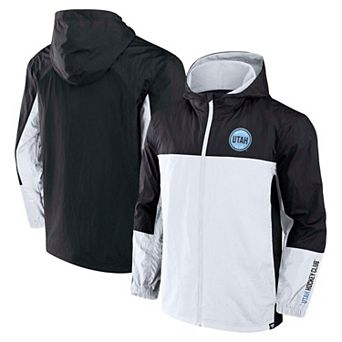 Men's Fanatics Black Utah Hockey Club Crash the Net Full-Zip Hoodie Jacket
