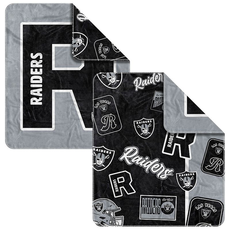 Las Vegas Raiders 50 ۝ x 60 ۝ Dream Weave Throw Blanket, Lvr Black