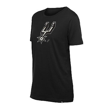 Women's New Era Black San Antonio Spurs Glam Game Flower T-Shirt