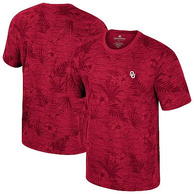 Men's Colosseum Crimson Oklahoma Sooners Floral Printed T-Shirt