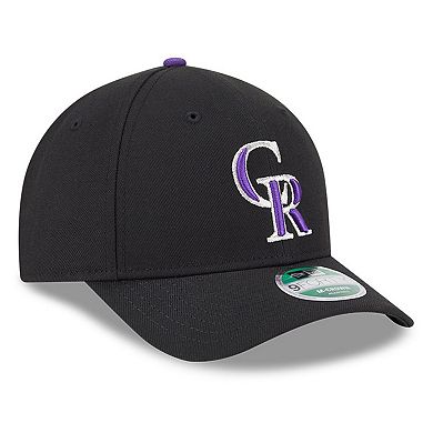 Men's New Era Black Colorado Rockies Player Replica 9FORTY Adjustable Hat