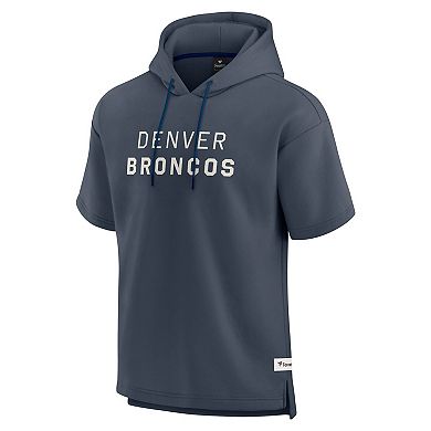 Men's Fanatics Navy Denver Broncos Elements Future Ground Lettering Short Sleeve Pullover Hoodie