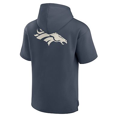 Men's Fanatics Navy Denver Broncos Elements Future Ground Lettering Short Sleeve Pullover Hoodie