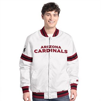 Men's Starter White Arizona Cardinals Scout Full-Snap Varsity Jacket