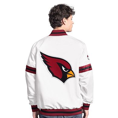 Men's Starter White Arizona Cardinals Scout Full-Snap Varsity Jacket