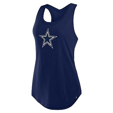 Women's Fanatics Navy Dallas Cowboys Iron Fan Tank Top