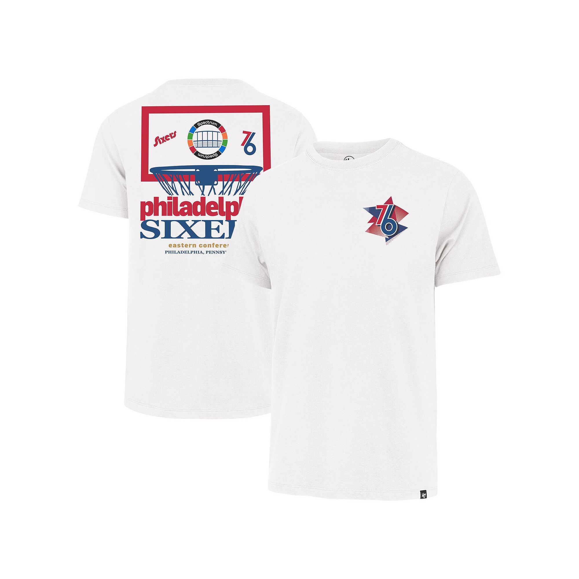 Mens 47  White Philadelphia 76ers City Edition Backboard T-Shirt, Size: S