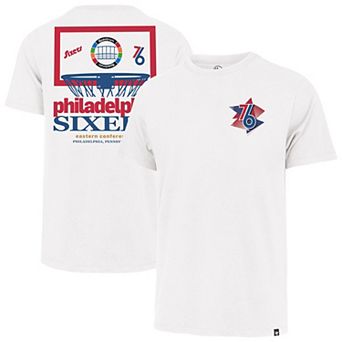 Men's '47 White Philadelphia 76ers City Edition Backboard T-Shirt