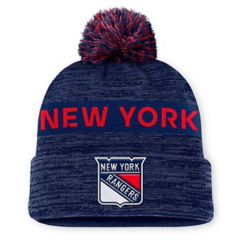 Men's Fanatics Blue New York Rangers Authentic Pro Alternate Logo Cuffed Knit Hat with Pom