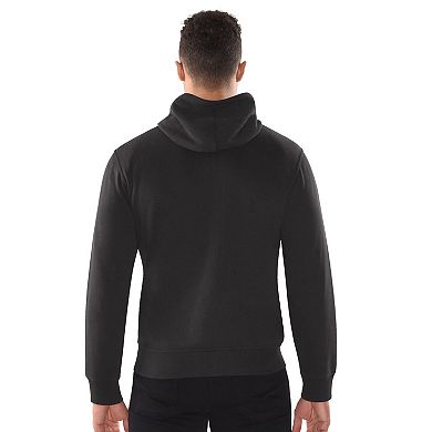 Men's Starter Black Detroit Lions Distressed Classic Full-Zip Hoodie