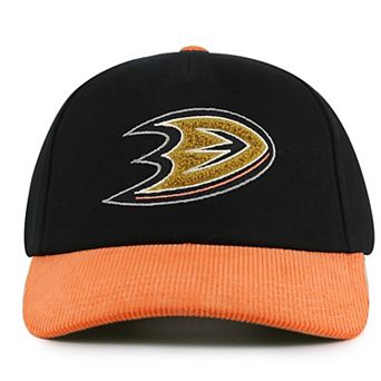 Men's American Needle Black/Orange Anaheim Ducks Burnett Adjustable Hat