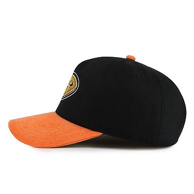 Men's American Needle Black/Orange Anaheim Ducks Burnett Adjustable Hat