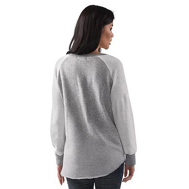 Women's G-III 4Her by Carl Banks Heather Gray New York Yankees Gridiron Raglan Pullover Sweatshirt