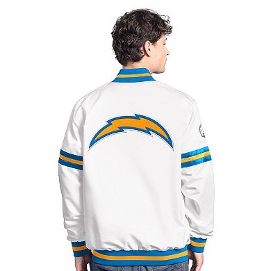 Men's Starter White Los Angeles Chargers Scout Full-Snap Varsity Jacket