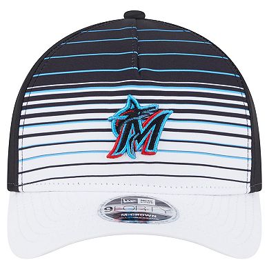 Men's New Era Black Miami Marlins Gradient 9FORTY M-Crown Adjustable Hat
