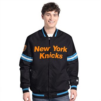 Men's�Starter Black New York Knicks Scout Varsity Full-Snap Jacket