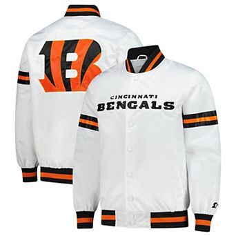 Men's Starter White Cincinnati Bengals Scout Full-Snap Varsity Jacket
