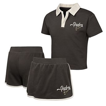 Girls Youth Brown San Diego Padres Base Trainer Johnny Polo and Skort Set