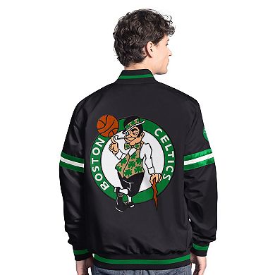 Men's Starter Black Boston Celtics Scout Varsity Full-Snap Jacket