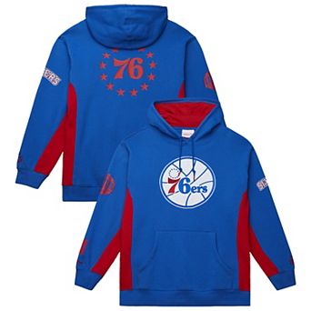 Men's Mitchell & Ness Royal Philadelphia 76ers Hardwood Classics Team Origins Fleece Pullover Hoodie