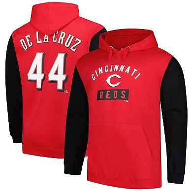 Men's Profile Elly De La Cruz Red Cincinnati Reds Big & Tall Fleece Pullover Hoodie