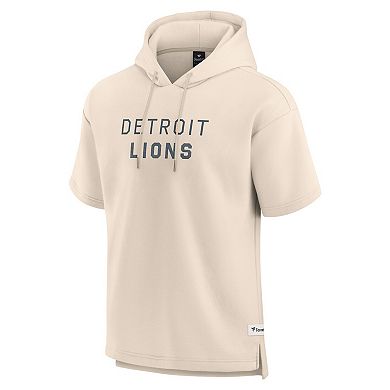 Men's Fanatics Cream Detroit Lions Elements Future Ground Lettering Short Sleeve Pullover Hoodie