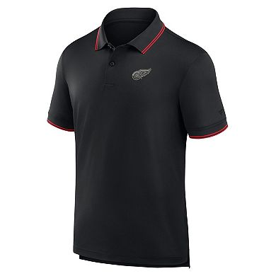 Men's Fanatics Black Detroit Red Wings Front Office Move Mono Polo