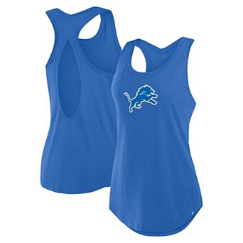 Women's Fanatics Blue Detroit Lions Iron Fan Tank Top